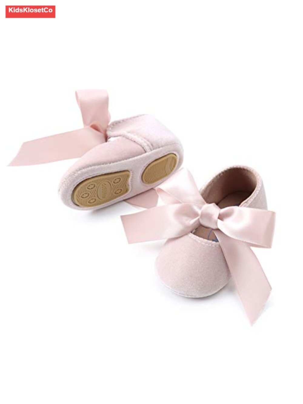 Infant Baby Girls Mary Jane Shoes Non-Slip Velvet Princess Wedding Ballet